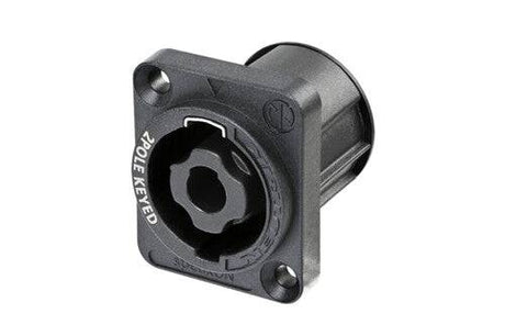 Neutrik Receptacle speakON® XX series 2 pole - tab terminals for NLFASTON or soldering - countersunk screw holes for front or rear mounting