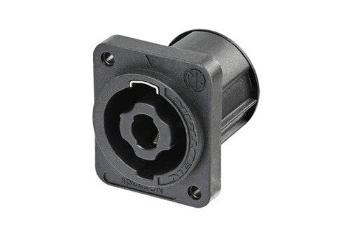 Neutrik Receptacle speakON® XX series 4 pole - tab terminals for NLFASTON or soldering - rear mount only with A-SCREW-1-8