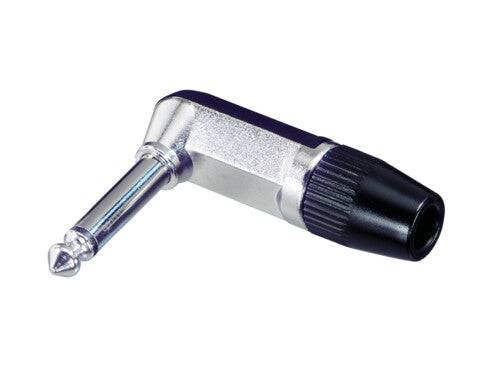 Neutrik Rean‚Ñ¢ Plug 1/4" mono slim - black plastic/silver - right angle