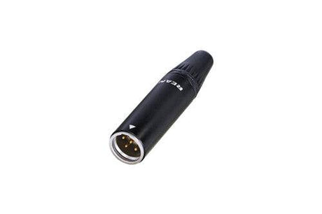 Neutrik REAN Tiny XLR cable connector, 5-pole, male, black housing, gold plated contacts, Bulk