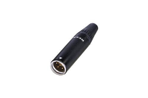 Neutrik REAN Tiny XLR cable connector, 5-pole, male, black housing, gold plated contacts