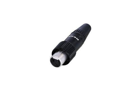 Neutrik REAN Tiny XLR, screw-locking cable connector 3-pole, female, black housing, gold plated contacts