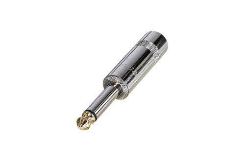 Neutrik Rean‚Ñ¢ Plug 1/4" mono - long handle - nickel/gold tip only/sleeve silver