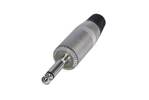 Neutrik Rean‚Ñ¢ Plug 1/4" mono speaker-shielded handle - nickel/silver - silent switch