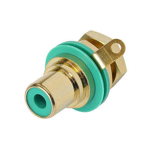 Neutrik Rean‚Ñ¢ Jack RCA - panel - gold - green