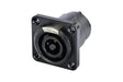 Neutrik Receptacle speakON® STX - 4 pole female - solder cups - V-0 insert - black/silver