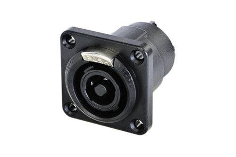 Neutrik Receptacle speakON® STX - 4 pole female - solder cups - V-0 insert - black/silver