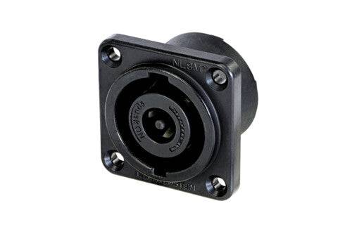 Neutrik Receptacle speakON® XX series 8 pole - solder - NLT style - black- WITH SQUARE FLANGE - NOT ROUND