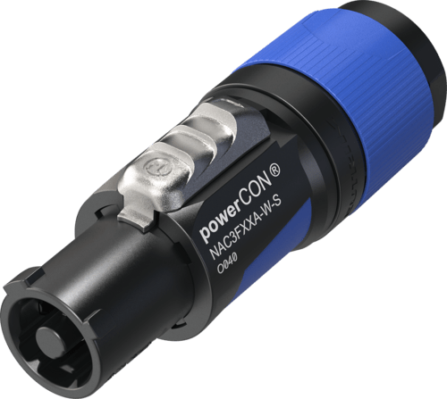Neutrik Cable end - powerCON® blue / grey XX series - power in (blue) - 60320-1 certified - small chuck for cable 6-12 mm