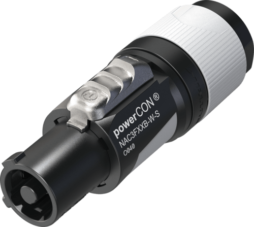 Neutrik Cable end - powerCON® blue / grey XX series - power out (grey) - 60320-1 certified - small chuck for cable 6-12 mm