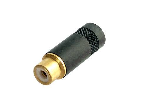 Neutrik Rean‚Ñ¢ RCA Cable Phono Jack Black/Gold, w/Solder Terminals, Cable OD 6mm