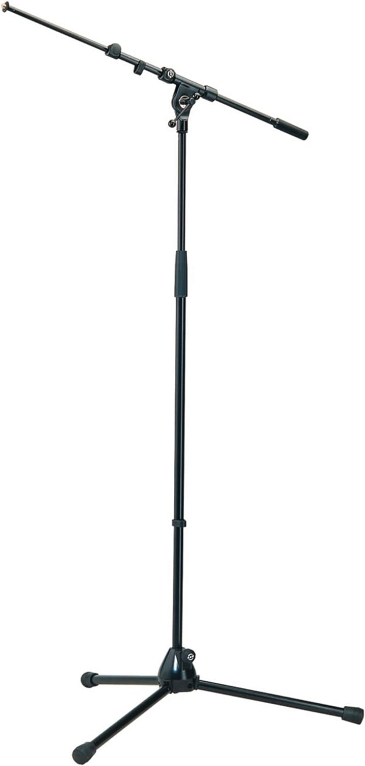 K&M 21090 - Tall Tripod Mic Stand, Adjustable Boom, Black - 21090.500.55