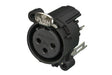 Neutrik Receptacle - A series - XLR 3 pin - female - PCBV - Pin 1 isolated - ground contact/shell/front panel connected - plastic/gold