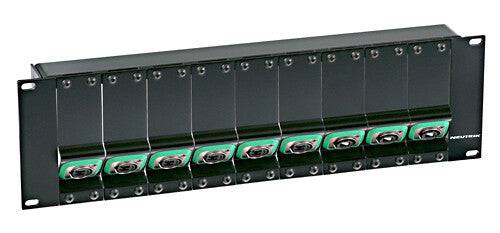 Neutrik Rack panel frame, 19 ", 3RU, accepts up to 9 NZPF* panels or NO*S power monitors (not included); black