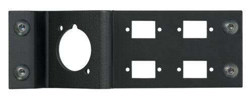Neutrik Z-Panel frame plate 1 D-Size & 4 SC simplex knockouts, connectors not included, black