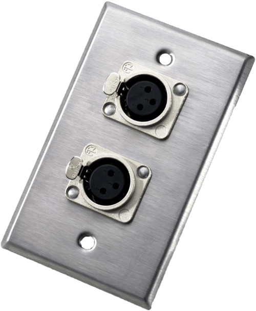 Neutrik Wallplate - dual - NC3FD-L-1