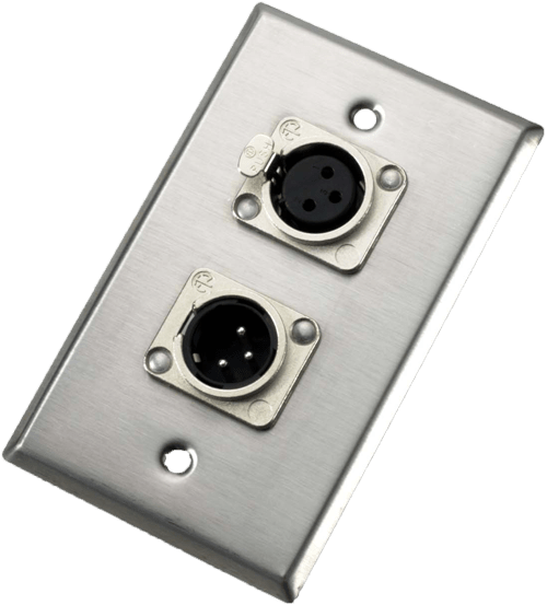 Neutrik Wallplate - dual - NC3FD-L-1 and NC3MD-L-1