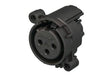 Neutrik Receptacle - A series - XLR 3 pin - female - PCBH - Pin 1/shell/front panel isolated - no ground contact - plastic/gold - latchless