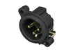Neutrik Receptacle - A series - XLR 3 pin - male - PCBH - Pin 1 isolated - ground contact/shell/front panel connected - plastic/gold