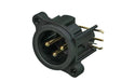 Neutrik Receptacle - A series - XLR 3 pin - male - PCBH right - Pin 1 isolated - ground contact/shell/front panel connected - plastic/gold
