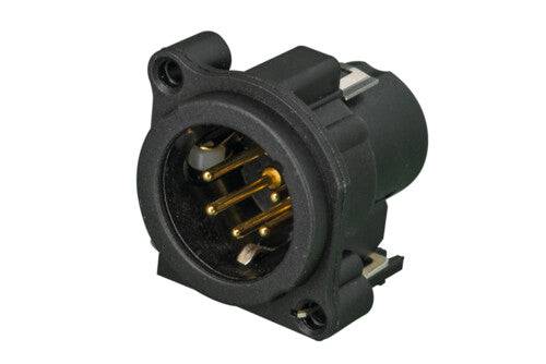 Neutrik Receptacle A-SW series 5 pin M - PCBV - Pin 1 & ground sep.