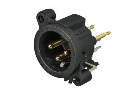 Neutrik Receptacle - AA series - XLR 3 pin - male - PCBV - Pin 1 isolated - ground/shell/front panel connected - gold