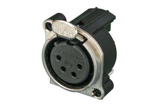 Neutrik Receptacle B series 4 pin F - PCBH - Pin 1 & grd sep - nickel