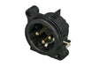 Neutrik Receptacle - B series - XLR 3 pin - male - PCBH - Pin 1 isolated - ground/shell/front panel connected - black/gold