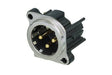 Neutrik Receptacle - B series - XLR 3 pin - male - PCBH LEFT - Pin 1 isolated - ground/shell/front panel connected - nickel/gold