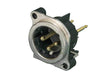 Neutrik Receptacle - B series - XLR 3 pin - male - PCBV - Pin 1 isolated - ground/shell/front panel connected - nickel/gold