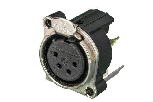 Neutrik Receptacle B series 4 pin F - PCBV - Pin 1 & grd sep - nickel