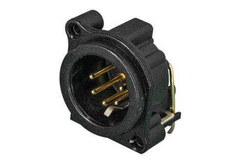 Neutrik Receptacle B series 5 pin M - PCBH - Pin 1 & grd sep - black