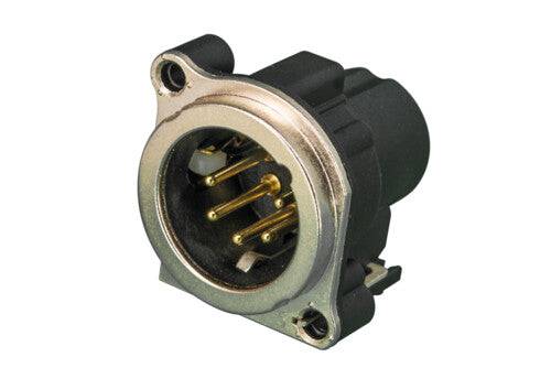 Neutrik Receptacle B-SW series 5 pin M - PCBV - Pin 1 & grd sep - Ni