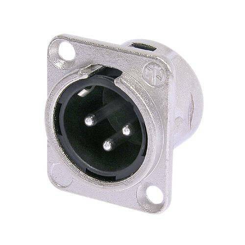Neutrik Receptacle D series 3 pin male - solder springs - nickel/silver