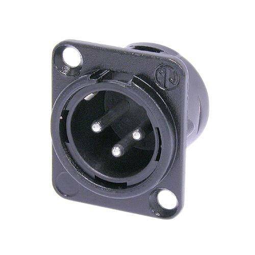 Neutrik Receptacle DL1 series 3 pin male - solder cups- blacksilver