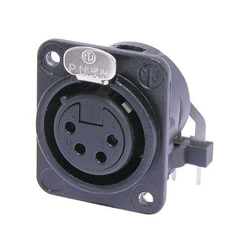 Neutrik Receptacle DM3 series 4 pin female - PCBH - black/silver