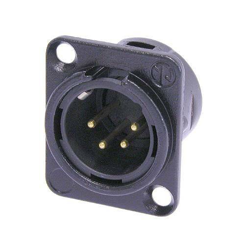 Neutrik Receptacle DL1 series 4 pin male - solder cups- black/silver