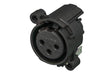 Neutrik Receptacle - A series - XLR 3 pin - female - PCBH - Pin 1 isolated - ground contact/shell/front panel connected - plastic/gold - latchless