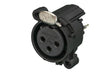 Neutrik Receptacle - A series - XLR 3 pin - female - PCBV - Pin 1/shell/front panel isolated - no ground contact - plastic/gold