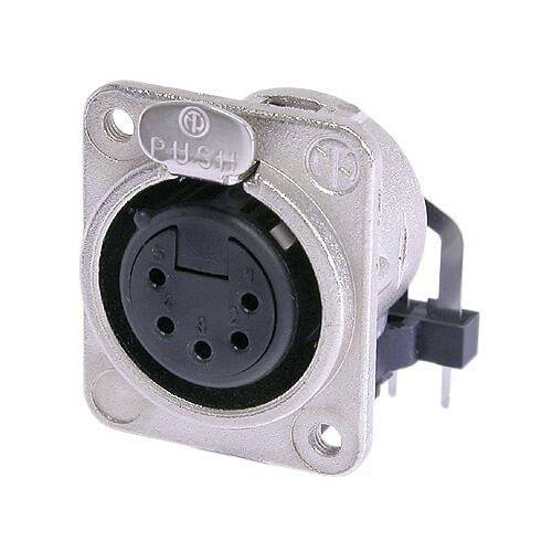 Neutrik Receptacle DM3 series 5 pin female - PCBH - nickel/silver