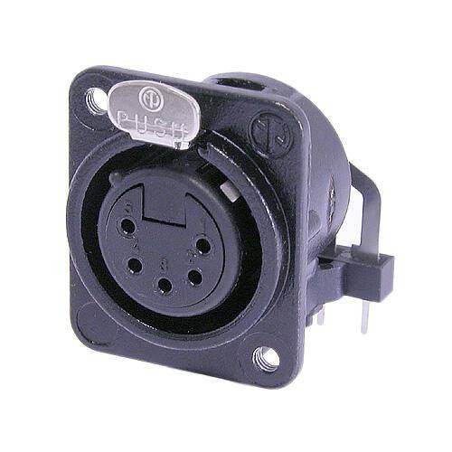 Neutrik Receptacle DM3 series 5 pin female - PCBH - black/silver
