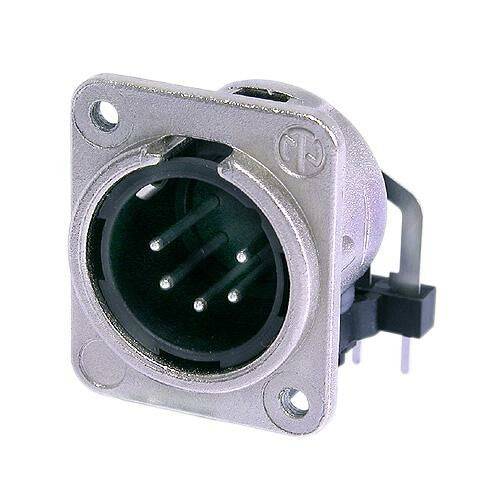 Neutrik Receptacle DM3 series 5 pin male - PCBH - nickel/silver