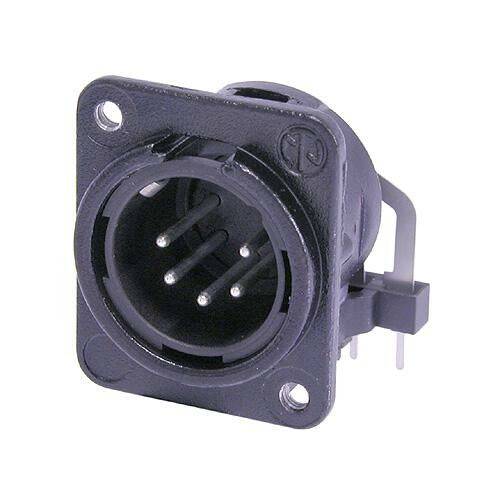Neutrik Receptacle DM3 series 5 pin male - PCBH - black/silver