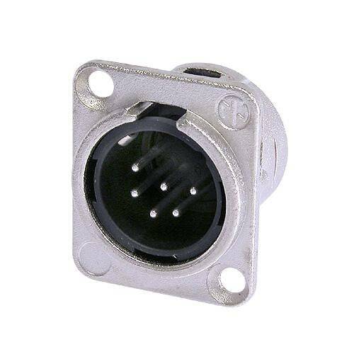Neutrik Receptacle DL1 series 6 pin male - solder cups- nickel/silver