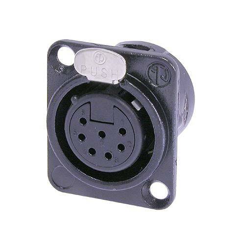 Neutrik Receptacle DL1 series 7 pin female - solder cups - black/gold