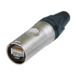 Neutrik Cable connector etherCON CAT6A - chromium - includes Cat 6A RJ45 - Solid wire AWG 24-22; Stranded wire AWG 24/7 to 22/7; wire insulation diameter > 1.1 mm