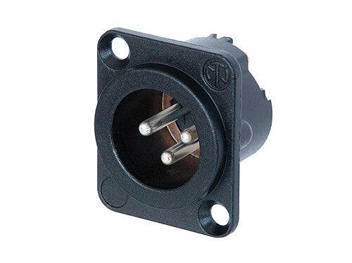 Neutrik Receptacle DLX series 3 pin male - crimp - black/silver
