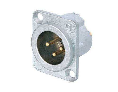 Neutrik Receptacle DLX series 3 pin male - solder - velour/gold