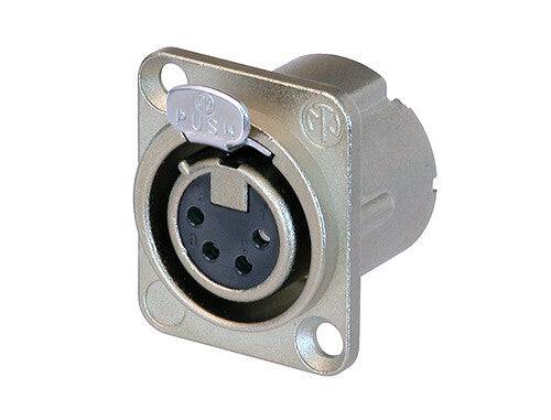 Neutrik Receptacle DLX series 4 pin female - solder - nickel/silver