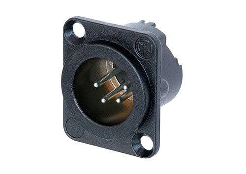 Neutrik Receptacle DLX series 4 pin male - solder - black/silver
